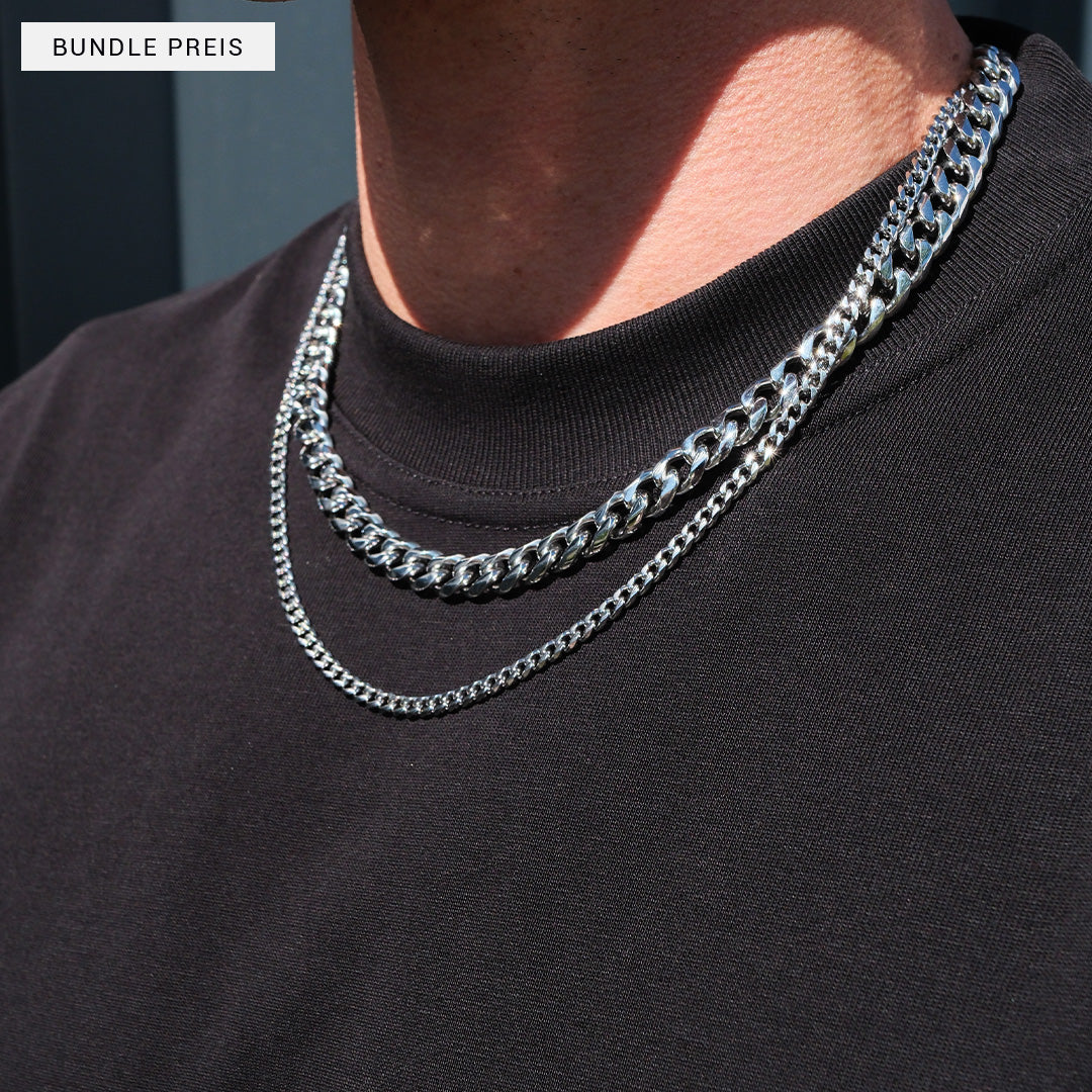 K12 - STARTER SET - SILVER CUBAN CHAIN BUNDLE