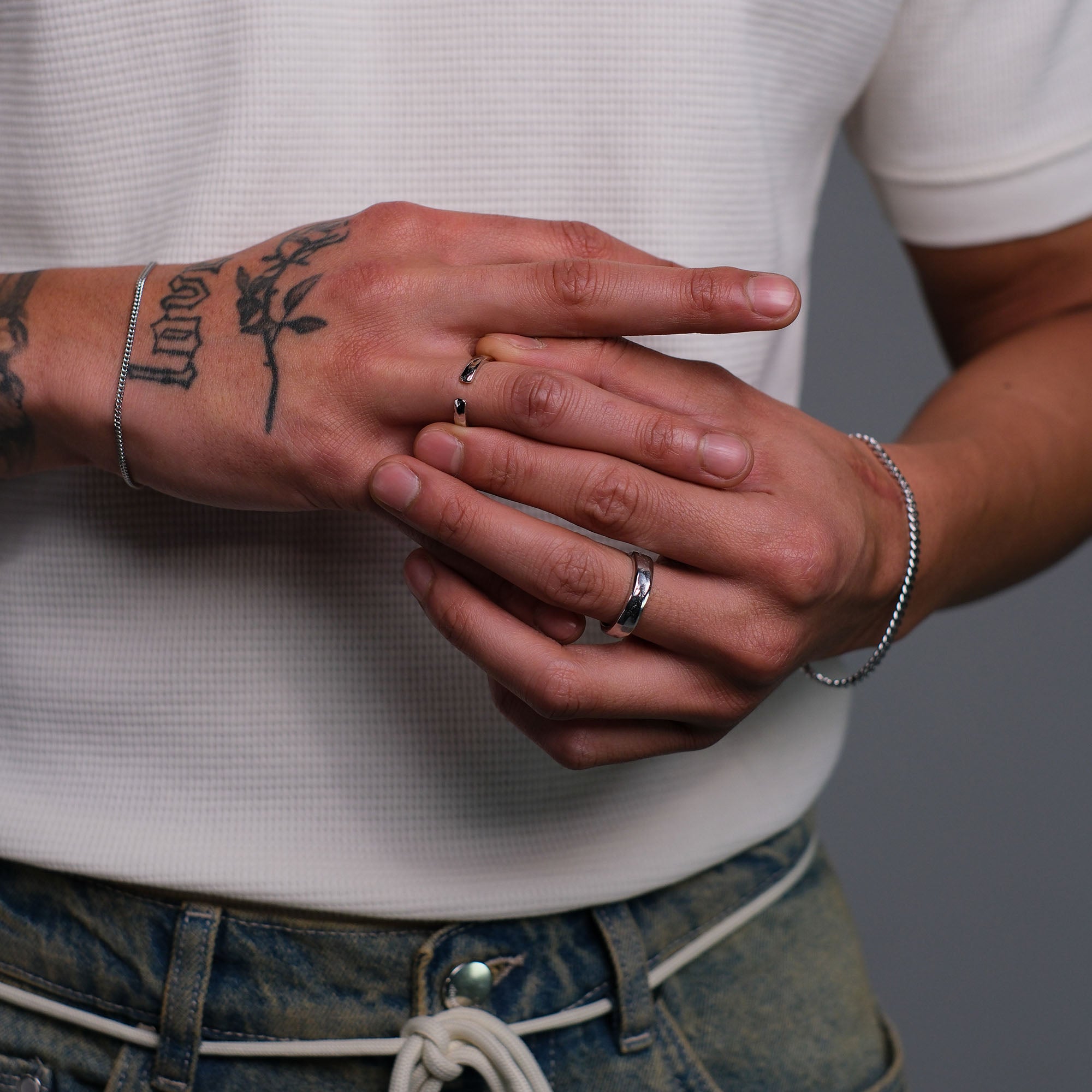 K12 - 925 SILVER ADJUSTABLE RING - 5MM